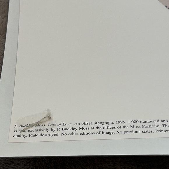 P. BUCKLEY MOSS "LOTS OF LOVE" 1995 LIMITED EDITION HAND SIGNED PRINT Amish - Picture 5 of 9